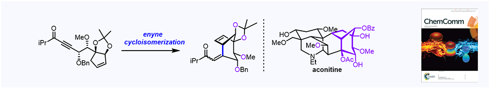 73. Construction of the highly oxidized bicyclo[3.2.1]octane CD ring system of aconitine via a late     stage enynecycloisomerization.