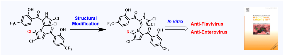 103. Synthesis of 10,10′-bis(trifluoromethyl) marinopyrrole A derivatives and evaluation of their antiviral activities in vitro